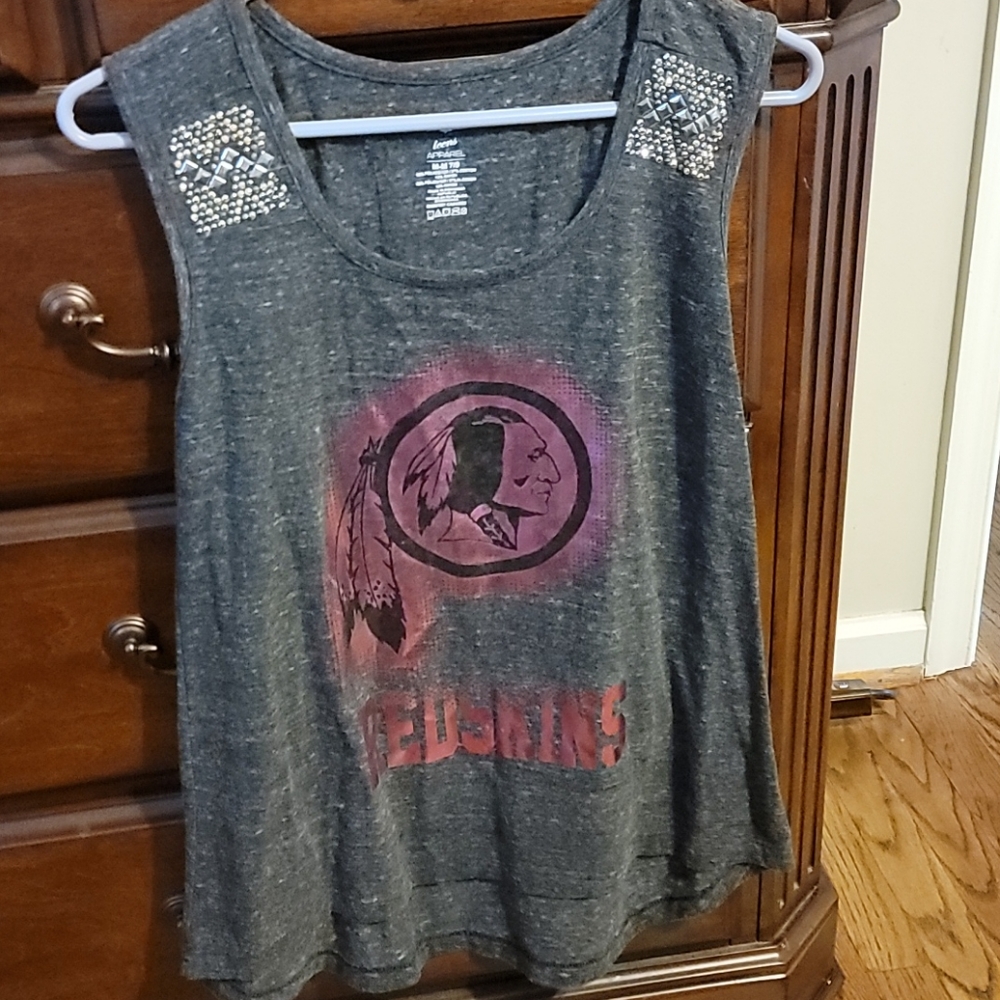 Cute Redskins tank, grey/pink..med.some bling :)